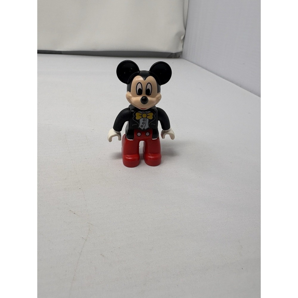 Lego Duplo Disney Mickey Mouse Figure Black Coat Yellow Tie Red Pants